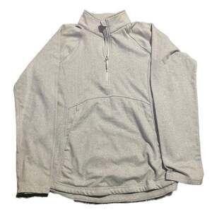 Kyodan Women's Grey Herringbone Double Brushed Quater-Zip Pullover Minimalist